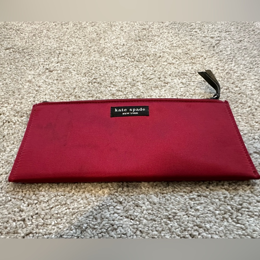 Vintage Kate Spade Red Satin Pencil/Cosmetic Pouch